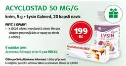 mojelekarna.cz Acyclostad 50 mg/g krém, 5 g + Lysin Galmed nabídka