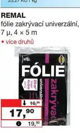 Barvy a laky drogerie REMAL fólie zakrývací univerzální, 7 μ, 4 x 5 m nabídka