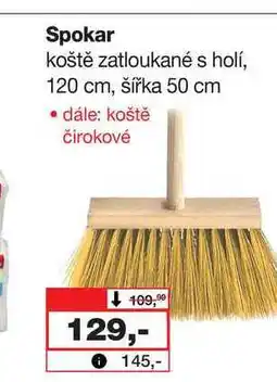 Barvy a laky drogerie Spokar koště zatloukané s holí, 120 cm, šířka 50 cm nabídka