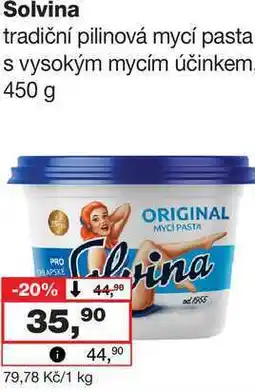 Barvy a laky drogerie Solvina tradiční pilinová mycí pasta s vysokým mycím účinkem nabídka