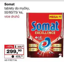 Barvy a laky drogerie Somat tablety do myčky, 50/60/75/ ks nabídka
