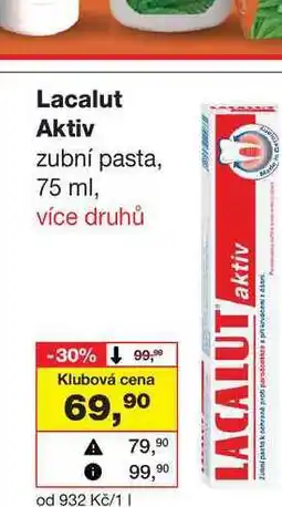 Barvy a laky drogerie Lacalut Aktiv zubní pasta nabídka