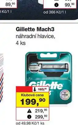 Barvy a laky drogerie Gillette Mach3 náhradní hlavice, 4 ks nabídka