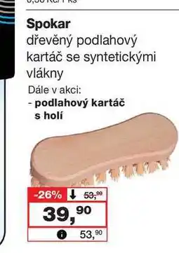 Barvy a laky drogerie Spokar dřevěný podlahový kartáč se syntetickými vlákny nabídka