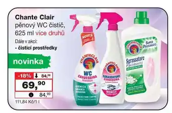 Barvy a laky drogerie Chante Clair pěnový WC čistič nabídka