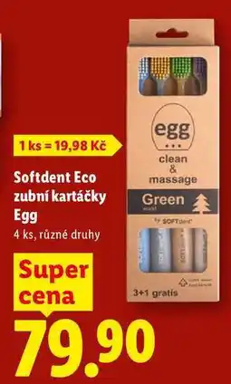 Lidl Softdent Eco zubní kartáčky Egg, 4 ks nabídka