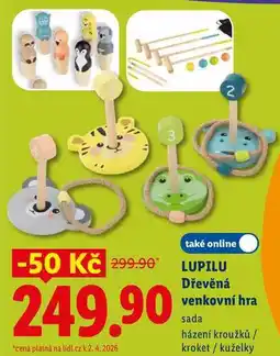 Lidl LUPILU Dřevěná sada venkovní hra nabídka
