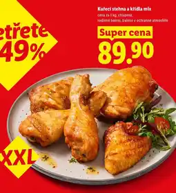 Lidl Kuřecí stehna a křídla mix, cena za nabídka