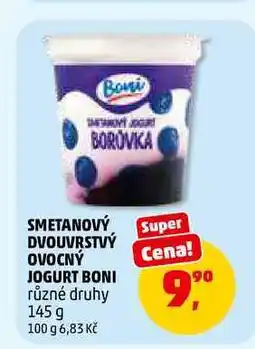 Penny Market SMETANOVÝ DVOUVRSTVÝ OVOCNÝ JOGURT BONI nabídka