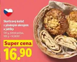 Lidl Skořicový koláč splněným okrajem a jablky nabídka