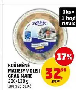 Penny Market KOŘENĚNÉ MATJESY V OLEJI GRAN MARE nabídka