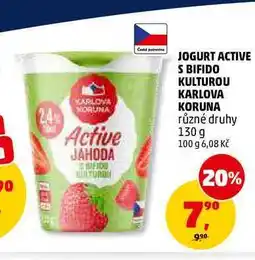 Penny Market JOGURT ACTIVE S BIFIDO KULTUROU KARLOVA KORUNA nabídka