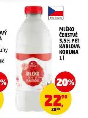 Penny Market MLÉKO ČERSTVÉ 3,5% PET KARLOVA KORUNA nabídka