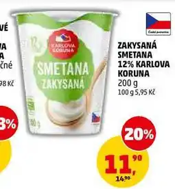 Penny Market ZAKYSANÁ SMETANA 12% KARLOVA KORUNA nabídka