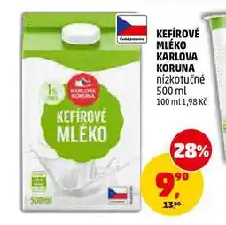 Penny Market KEFÍROVÉ MLÉKO KARLOVA KORUNA nízkotučné nabídka