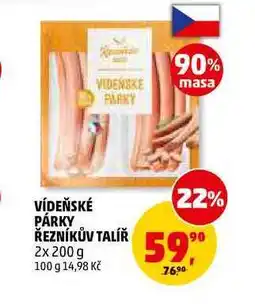 Penny Market VÍDEŇSKÉ PÁRKY ŘEZNÍKŮV TALÍŘ nabídka