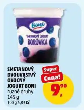 Penny Market SMETANOVÝ DVOJVRSTVÝ OVOCNÝ JOGURT BONI nabídka