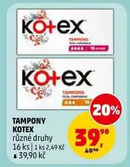 Penny Market Tampony Kotex nabídka