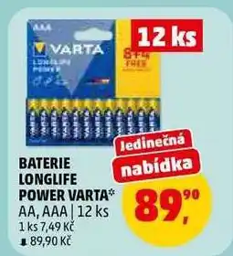 Penny Market BATERIE LONGLIFE POWER VARTA nabídka