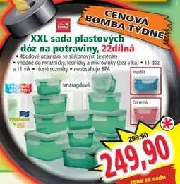 Norma XXL sada plastových dóz na potraviny, 22dílná nabídka