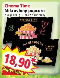 Norma CINEMA TIME Mikrovlnný popcorn nabídka