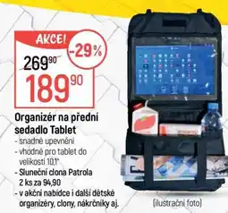 Globus Organizér na přední sedadlo Tablet nabídka