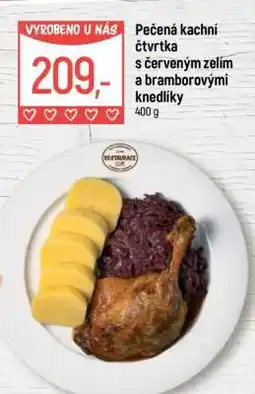 Globus Pečená kachní čtvrtka s červeným zelím a bramborovými knedlíky nabídka