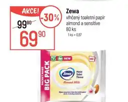 Globus Zewa vlhčený toaletní papír almond a sensitive 80 ks nabídka