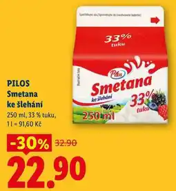 Lidl Pitos Smetana ke šlehání nabídka