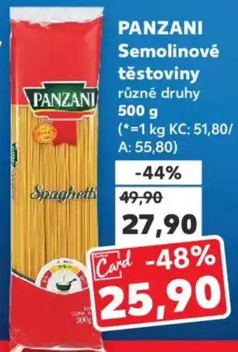 Kaufland PANZANI Semolinové těstoviny nabídka