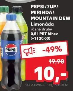 Kaufland PEPSI/7UP/ MIRINDA/ MOUNTAIN DEW Limonáda nabídka