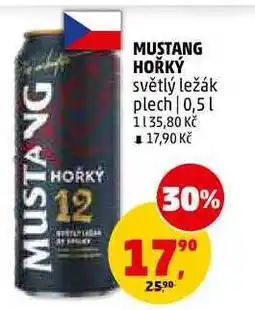 Penny Market MUSTANG HOŘKÝ světlý ležák plech nabídka