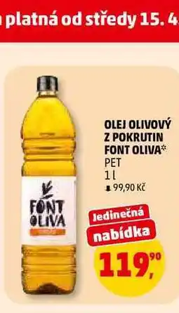 Penny Market OLEJ OLIVOVÝ Z POKRUTIN FONT OLIVA nabídka