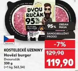 Kaufland KOSTELECKÉ UZENINY Hovězí burger nabídka