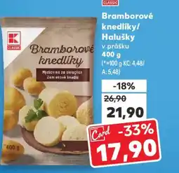 Kaufland Bramborové knedlíky/ Halušky v prášku nabídka