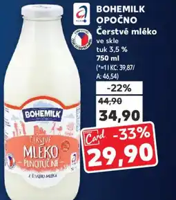 Kaufland BOHEMILK OPOČNO Čerstvé mléko nabídka