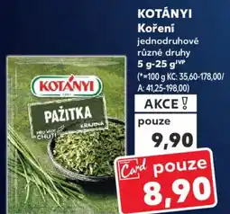 Kaufland KOTÁNYI Koření nabídka