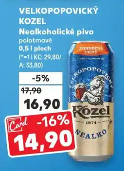 Kaufland VELKOPOPOVICKÝ KOZEL Nealkoholické pivo nabídka