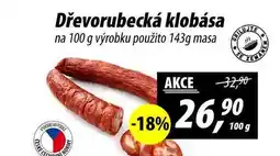 ZEMAN NORMY Dřevorubecká klobása na 100 g výrobku použito 143g masa nabídka