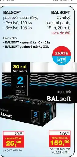 Ráj drogerie BALSOFT 30 rolí nabídka