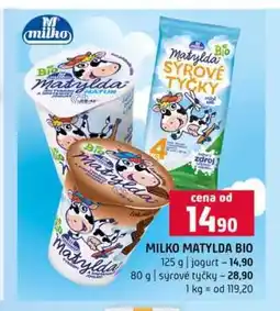 Terno MILKO MATYLDA BIO 125 g jogurt 80 g sýrové tyčky nabídka