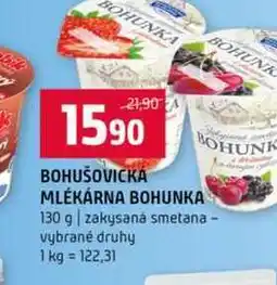 Terno BOHUŠOVICKÁ MLÉKÁRNA BOHUNKA 130 g zakysaná smetana- vybrané druhy nabídka