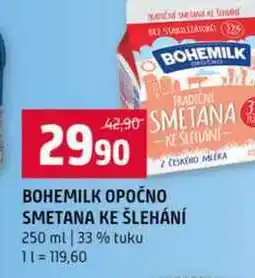 Terno BOHEMILK OPOČNO SMETANA KE ŠLEHÁNÍ 250 ml 33 % tuku nabídka