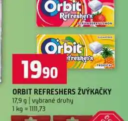 Terno ORBIT REFRESHERS ŽVÝKAČKY 17,9 g vybrané druhy nabídka