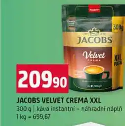 Terno JACOBS VELVET CREMA XXL 300 g káva instantní náhradní náplň nabídka