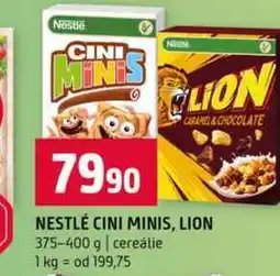 Terno NESTLÉ CINI MINIS, LION 375-400 g cereálie nabídka