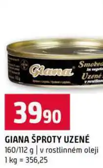 Terno GIANA ŠPROTY UZENÉ 160/112 g v rostlinném oleji nabídka