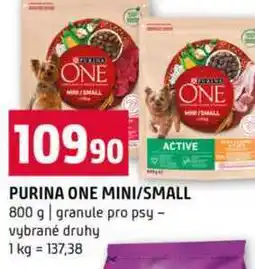 Terno PURINA ONE MINI SMALL 800 g granule pro psy vybrané druhy nabídka