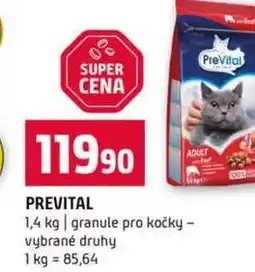 Terno PREVITAL 1,4 kg granule pro kočky vybrané druhy nabídka