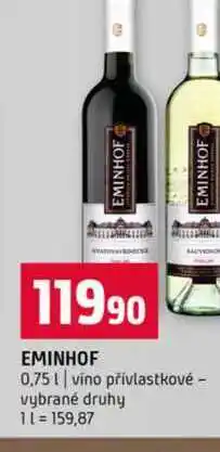 Terno EMINHOF 0,75l víno přívlastkové vybrané druhy nabídka